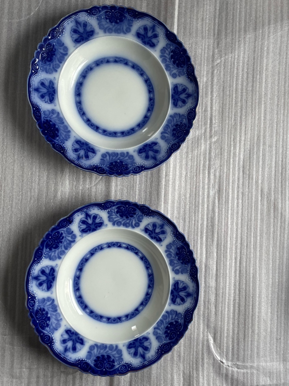 Antique Flow Blue Soup bowls
Rare collectors item
W.H Grindley and co England